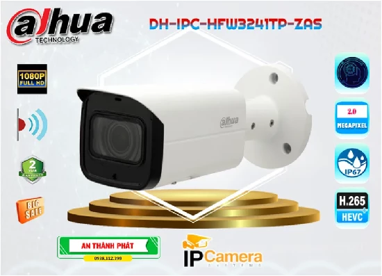  Lắp đặt camera IP DH-IPC-HFW3241TP-ZAS chính hãng Dahua ghi lại hình ảnh sắc nét cả ngày lẫn đêm với chất lượng hình ảnh Full HD 1080P nhờ trang bị công nghệ hồng ngoại ban đêm thông minh, ngoài ra còn được trang bị các chức năng hiện đại bảo vệ an ninh tối ưu