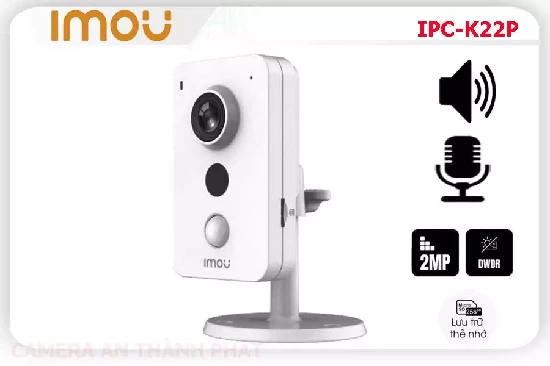  Camera Imou IPC-K22P,Camera Imou IPC-K22P là dòng camera IP wifi dạng cube thiết kế vuông hiện đại. thuộc dòng Camera giám sát thông minh mang đến cho bạn những trải nghiệm hình ảnh tuyệt vời với chất lượng Full HD, kết hợp công nghệ hồng ngoại thông minh hỗ trợ tầm nhìn hồng ngoại ban đêm lên đến 10m giúp bạn dễ dàng quan sát các chi tiết trong điều kiện thiếu ánh sáng cũng như vào ban đêm.
