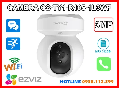  CS-TY1-R105-1L3WF Loại Camera an ninh kết hợp Màu sắc trong sáng 3.0 MP Được chọn nhiều cho công trình giá rẻ  IP Không Dây Xem được ban đêm Hồng Ngoại 10m