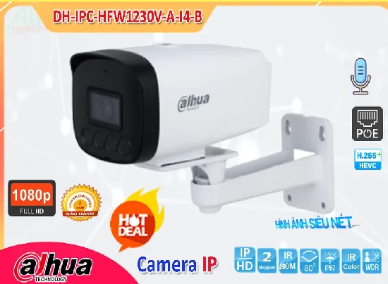  Lắp camera DH-IPC-HFW1230V-A-I4-B công nghệ IP chất lượng cao cung cấp giải pháp tối ưu hiệu quả, hỗ trợ giám sát an ninh từ xa qua điện thoại máy tính một cách dễ dàng với hình ảnh độ nét cao 