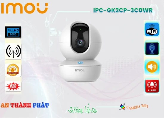  Lắp đặt camera IPC-GK2CP-3C0WR chính hãng Imou có độ phân giải sắc nét giám sát hình ảnh từ xa qua điện thoại hay máy tính một cách dễ dàng, camera trang bị nhiều chức năng công nghệ thông minh giúp cho việc bảo vệ an ninh trở nên tiện lợi và an toàn hơn