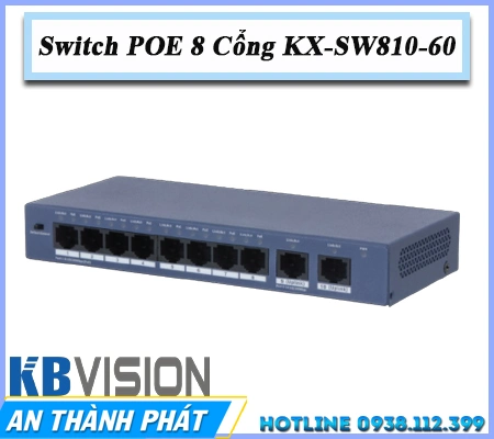 Lắp đặt camera Switch POE 8 Cổng KX-SW810-60