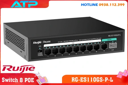 Switch mạng Ruijie RG-ES110GS-P-L 10 cổng, Bộ chia mạng Ruijie RG-ES110GS-P-L, Switch Ruijie RG-ES110GS-P-L, Ruijie RG-ES05 – Bộ chia mạng, Ruijie RG-ES110GS-P-L giá rẻ, Switch Ruijie RG-ES110GS-P-L, Bộ switch 10 cổng RG-ES110GS-P-L
