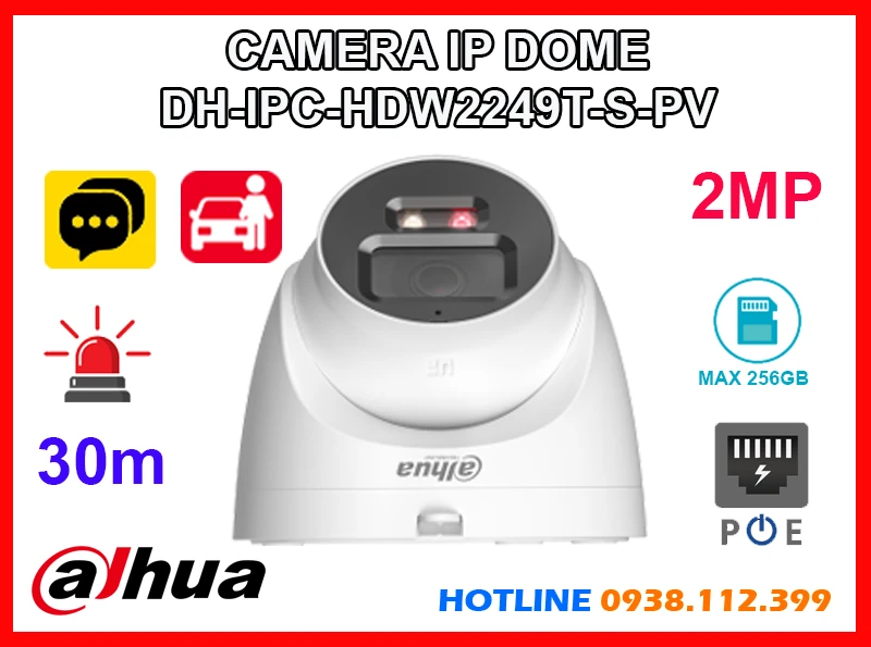 Lắp đặt camera Camera IP Dahua DH-IPC-HDW2249T-S-PV (2MP)