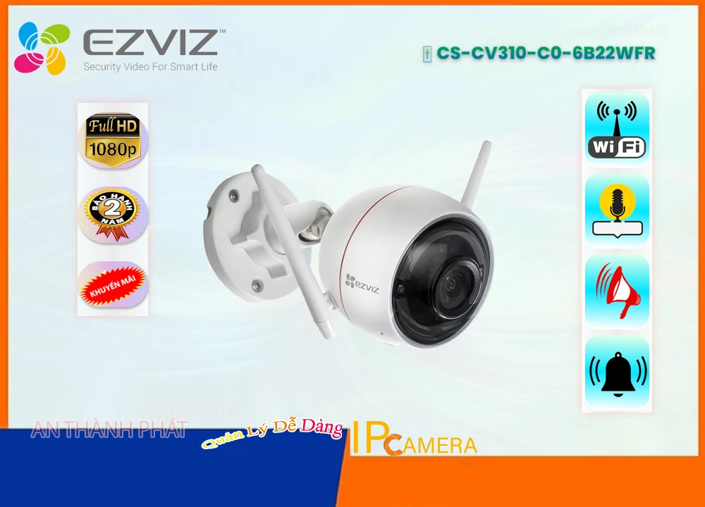 Camera CS-CV310-C0-6B22WFR Wifi Ezviz Camera CS-CV310-C0-6B22WFR Wifi Ezviz