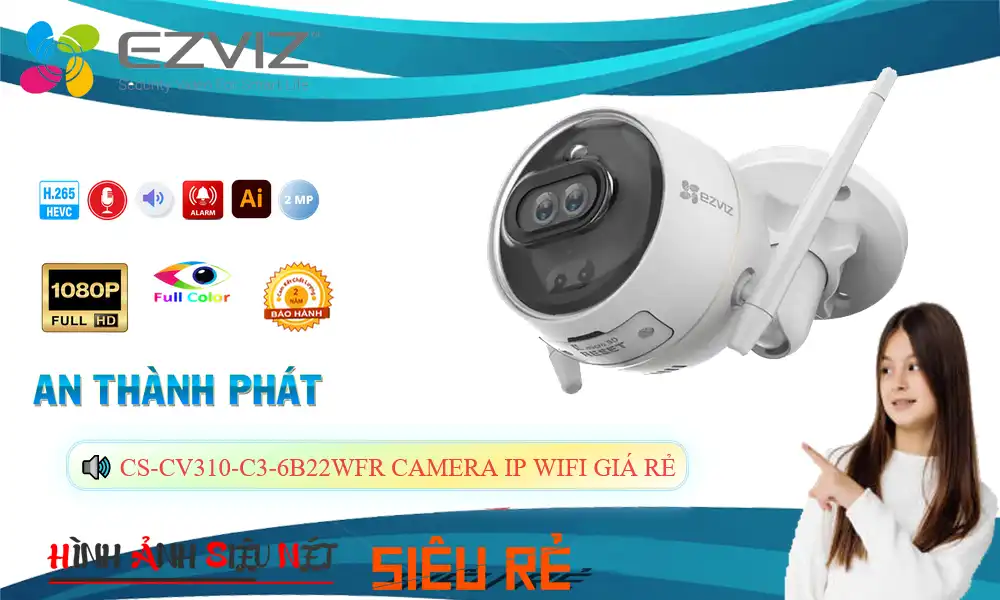 CS-CV310-C3-6B22WFR Sắc Nét Wifi Ezviz
