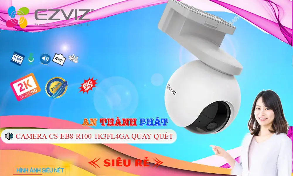 CS-EB8-R100-1K3FL4GA Camera Chính Hãng Wifi Ezviz