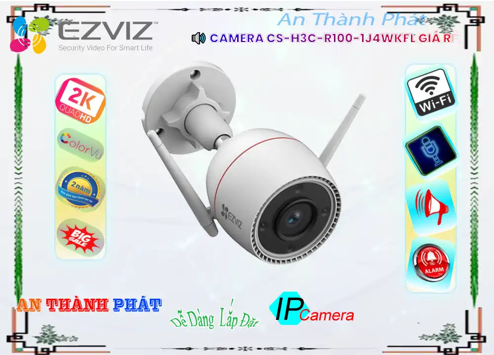Camera Wifi Ezviz CS-H3c-R100-1J4WKFL Mẫu Đẹp Camera Wifi Ezviz CS-H3c-R100-1J4WKFL Mẫu Đẹp