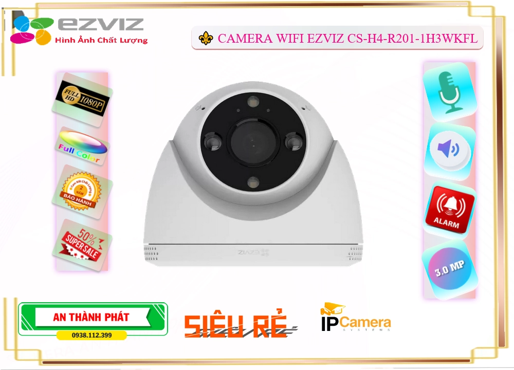 Camera Không Dây CS-H4-R201-1H3WKFL Wifi Ezviz Camera Không Dây CS-H4-R201-1H3WKFL Wifi Ezviz