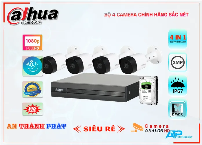 Chi tiết vềBộ 4 camera chính hãng sắc nét Chiết Khấu Cao Bao Công Lắp Công Nghệ Mới Bộ 4 camera chính hãng sắc nét Lắp camera giám sát