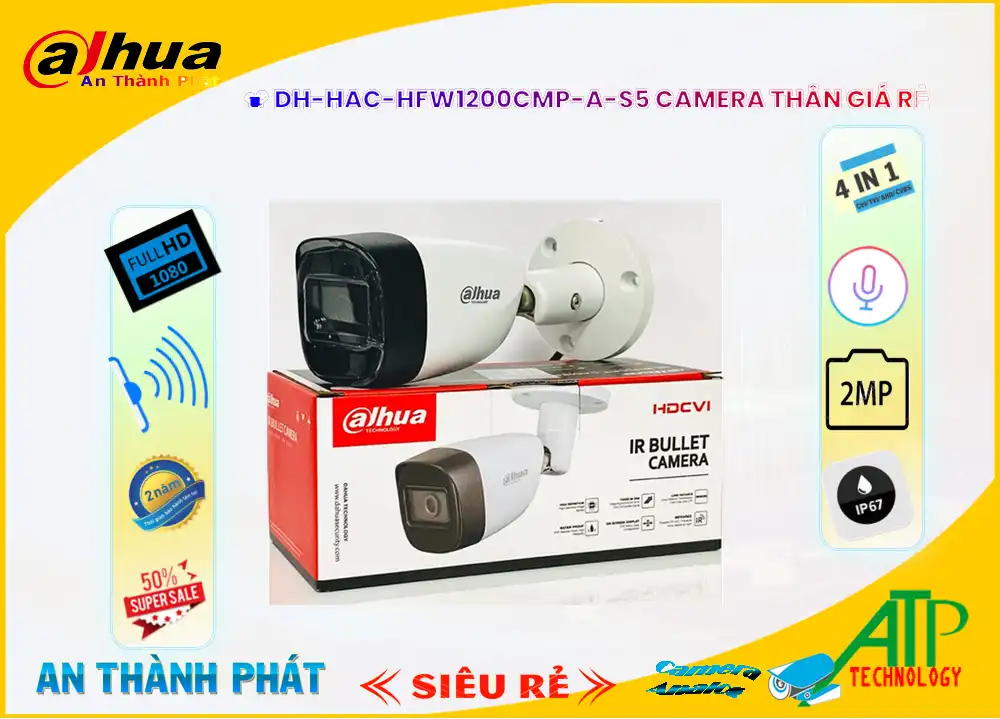 Camera Dahua DH-HAC-HFW1200CMP-A-S5 Camera Dahua DH-HAC-HFW1200CMP-A-S5