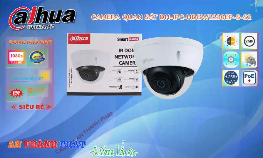 DH-IPC-HDBW2230EP-S-S2 Camera Chính Hãng Dahua