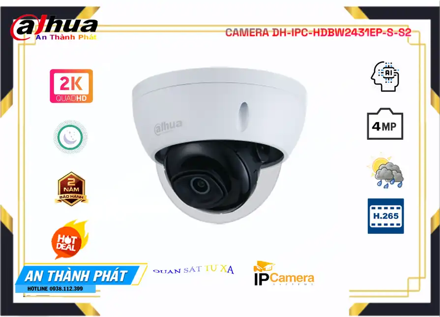 Dahua DH-IPC-HDBW2431EP-S-S2 Sắc Nét