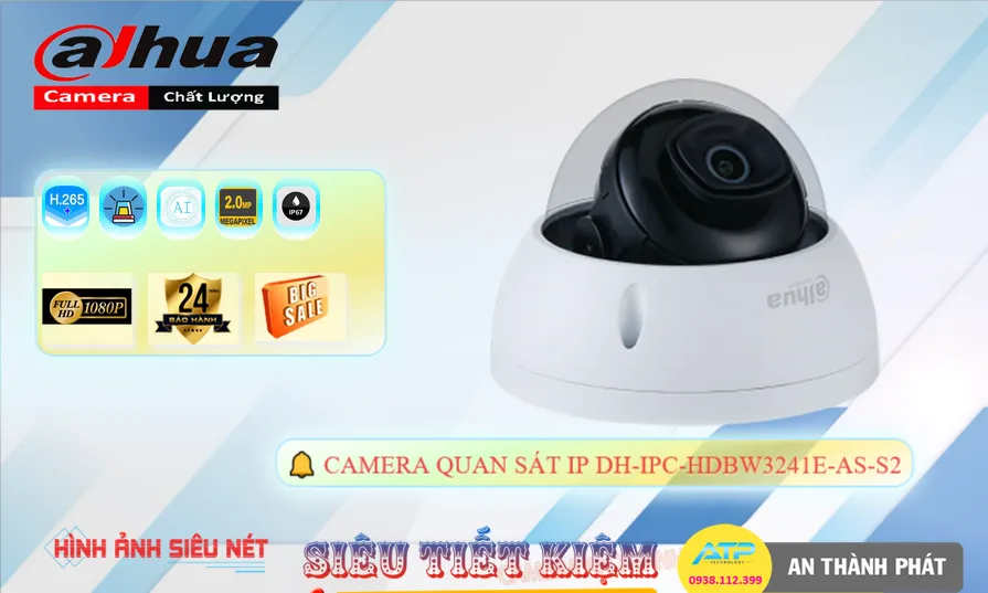 ✲ Camera IP POE cấu Hình Tính năng phát hiện người bằng công nghệ AI Dahua DH-IPC-HDBW3241E-AS-S2 Mẫu Đẹp ✲ Camera IP POE cấu Hình Tính năng phát hiện người bằng công nghệ AI Dahua DH-IPC-HDBW3241E-AS-S2 Mẫu Đẹp