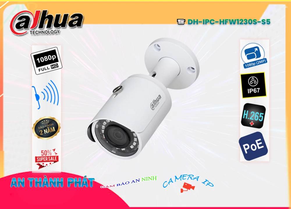 DH-IPC-HFW1230S-S5 Camera An Ninh Đang giảm giá ✔️ DH-IPC-HFW1230S-S5 Camera An Ninh Đang giảm giá ✔️