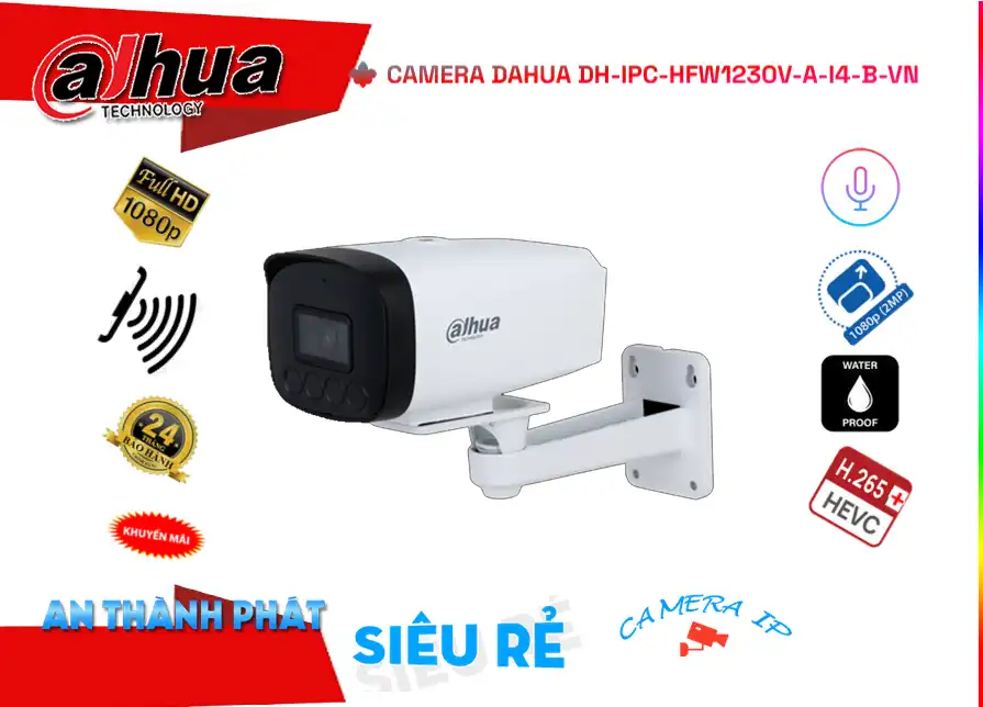 DH-IPC-HFW1230V-A-I4-B-VN Camera Chức Năng Cao Cấp  Dahua