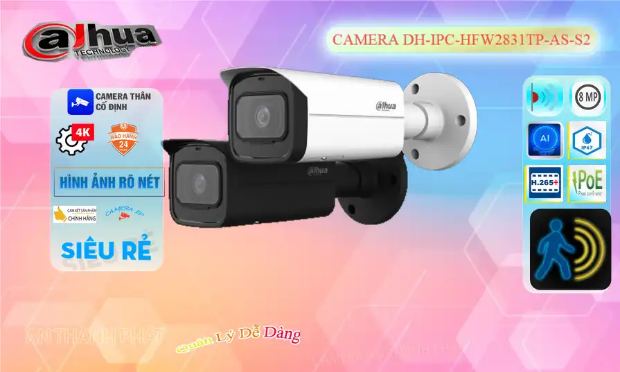 Camera An Ninh Dahua DH-IPC-HFW2831TP-AS-S2 Giá rẻ ✔️ Camera An Ninh Dahua DH-IPC-HFW2831TP-AS-S2 Giá rẻ ✔️