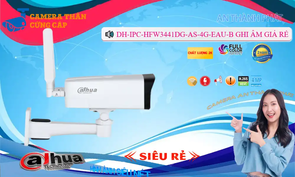 Camera DH-IPC-HFW3441DG-AS-4G-EAU-B Dahua