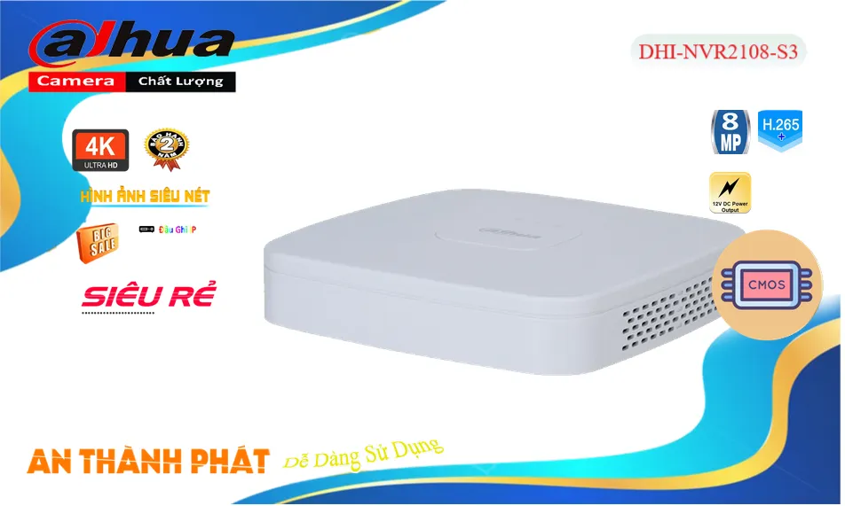 Đầu Thu KTS Dahua DHI-NVR2108-S3 Chức Năng Cao Cấp