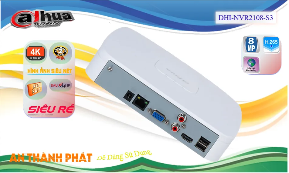 Đầu Thu KTS Dahua DHI-NVR2108-S3 Chức Năng Cao Cấp