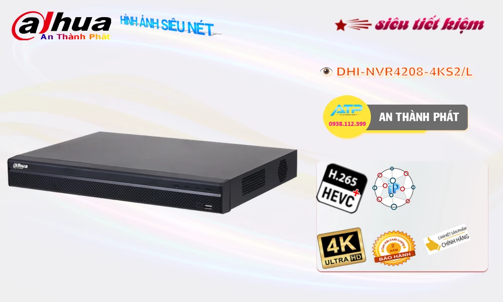 DHI-NVR4208-4KS2-L Sắc Nét Dahua