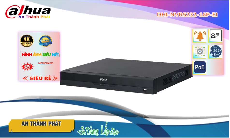 Đầu Ghi Camera Dahua DHI-NVR5232-16P-EI Tiết Kiệm
