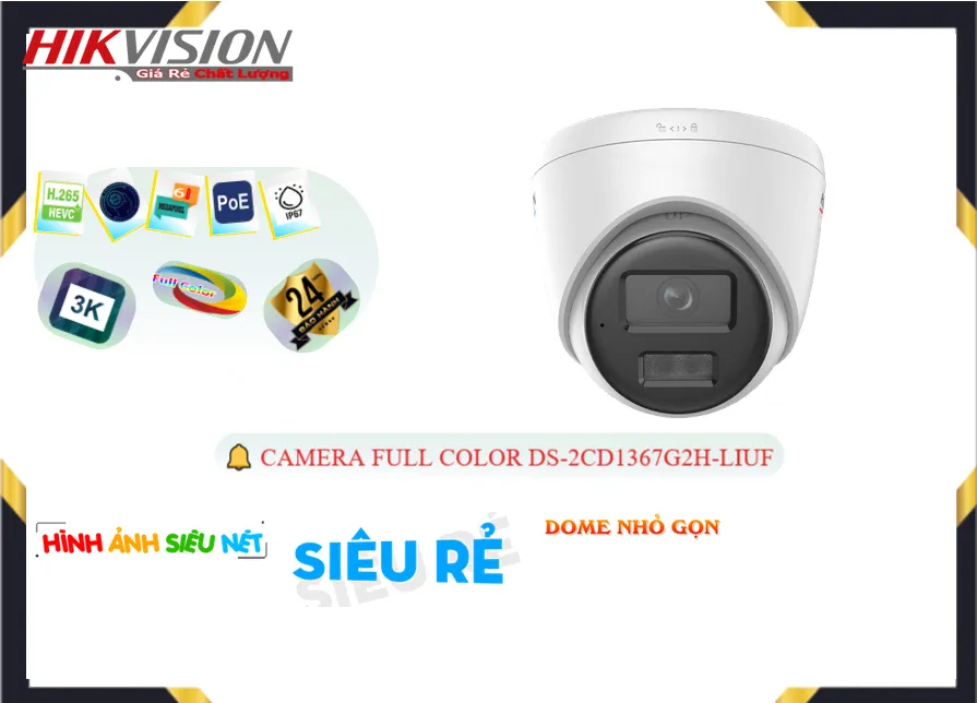 DS-2CD1367G2H-LIUF camera sắc nét Hikvision DS-2CD1367G2H-LIUF camera sắc nét Hikvision