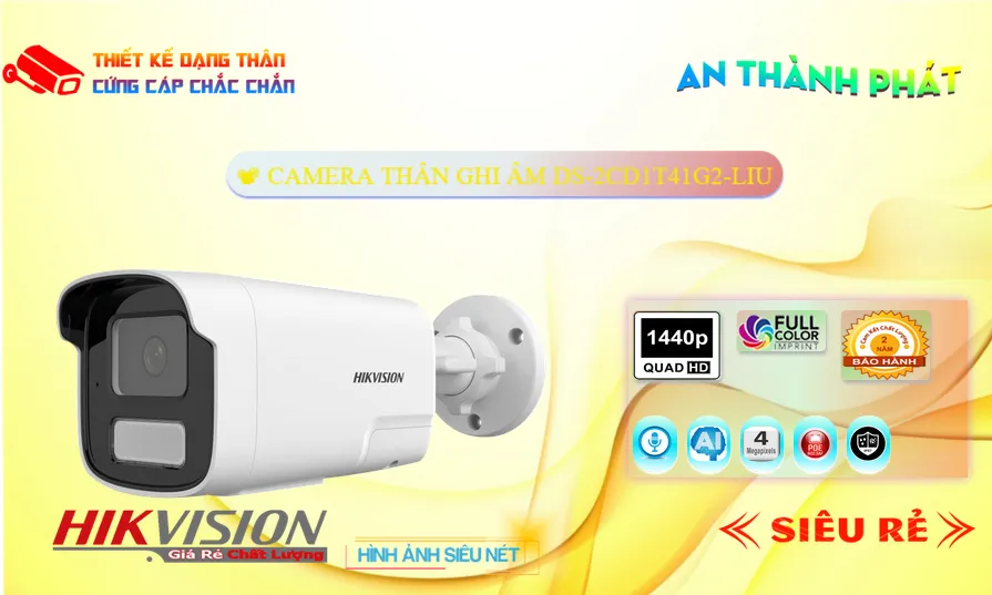 DS-2CD1T41G2-LIU sắc nét Hikvision