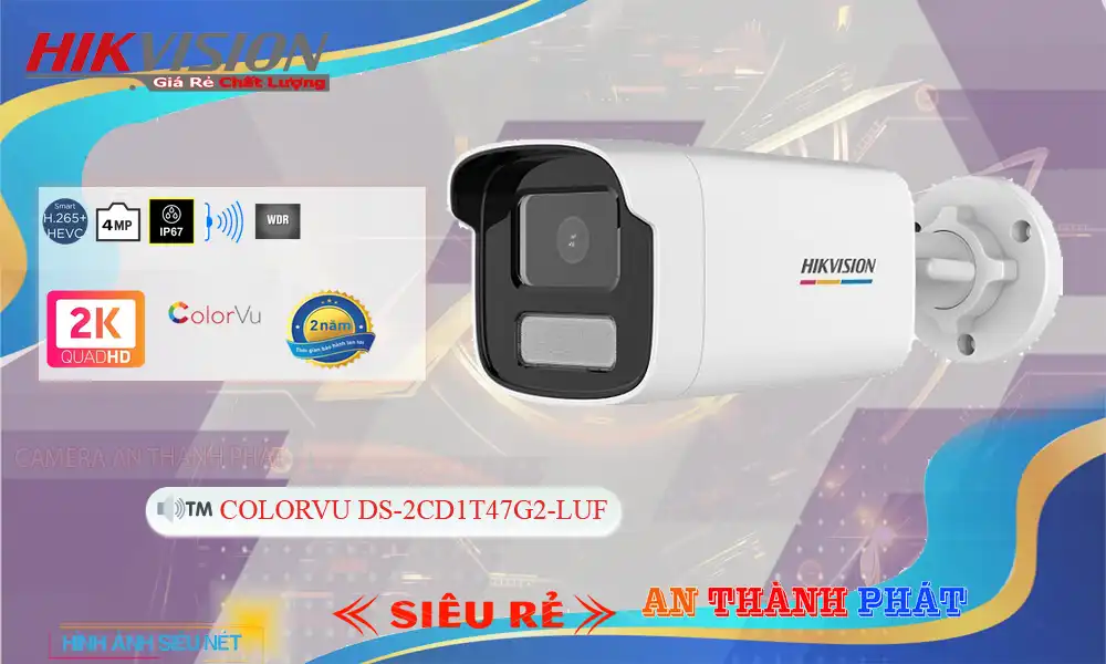 Camera An Ninh Hikvision DS-2CD1T47G2-LUF Giá rẻ ✅