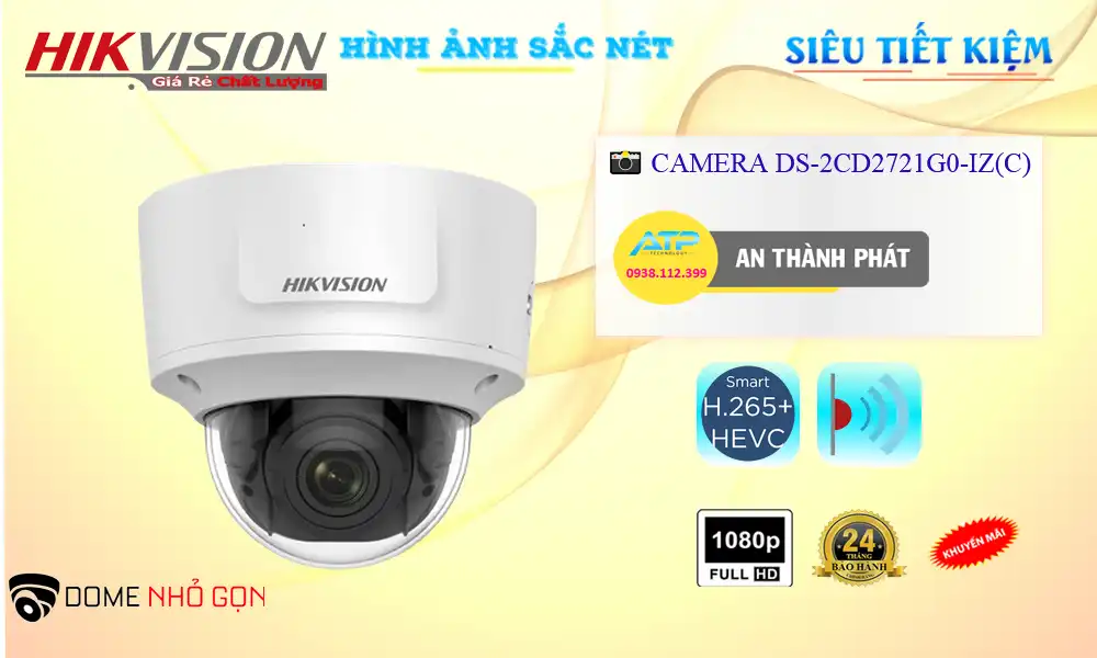 DS-2CD2721G0-IZ(C) sắc nét Hikvision