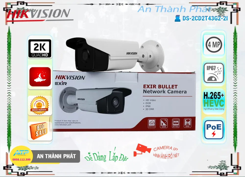 DS-2CD2T43G2-2I tiết kiệm Hikvision DS-2CD2T43G2-2I tiết kiệm Hikvision