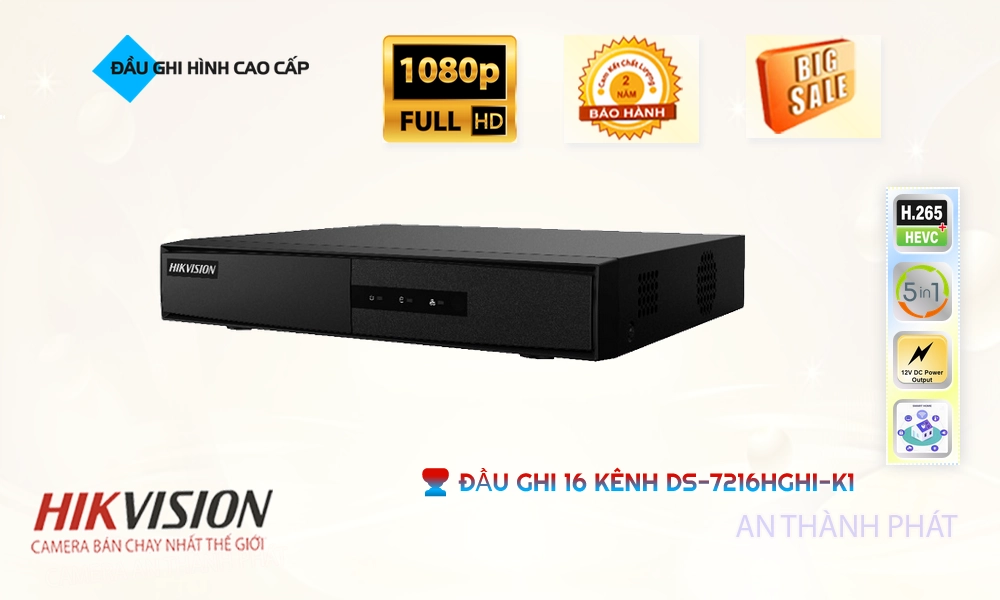 ✲  DS-7216HGHI-K1 Hikvision Thiết kế Đẹp