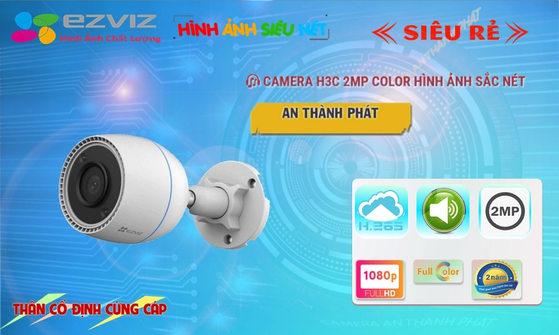 ✲  H3C 2MP Color Không Dây IP Wifi Ezviz Thiết kế Đẹp
