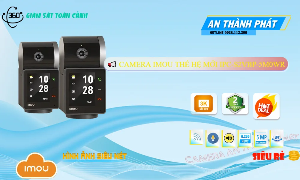 ➠  IPC-S2VBP-5M0WR sắc nét Wifi Imou