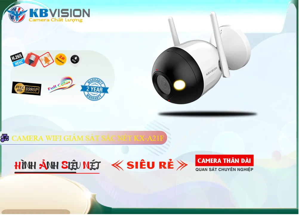 Camera Giá Rẻ KBvision KX-A21F Không Dây IP trang bị đặt biệt Tích hợp báo động khi có chuyển động Giá tốt Camera Giá Rẻ KBvision KX-A21F Không Dây IP trang bị đặt biệt Tích hợp báo động khi có chuyển động Giá tốt