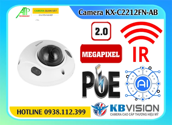 Camera Dome KX-C2212FN-AB,Bán Giá KX-C2212FN-AB,Phân Phối Sỉ KX-C2212FN-AB,KX-C2212FN-AB Camera POE Không Cần Dây Nguồn cấu Hình xem qua mạng nhanh hơn thời gian lưu video dài hơn với chuẩn nén Ai-coding KBvision Giá tốt bán rẻ,KX-C2212FN-AB bán chạy nhất