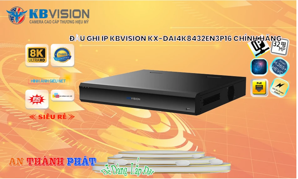 KBvision KX-DAi4K8432EN3P16 Sắc Nét ✔️