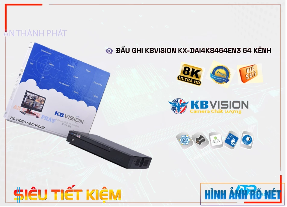 KX-DAi4K8464EN3 Đầu ghi Camera KBvision KX-DAi4K8464EN3 Đầu ghi Camera KBvision