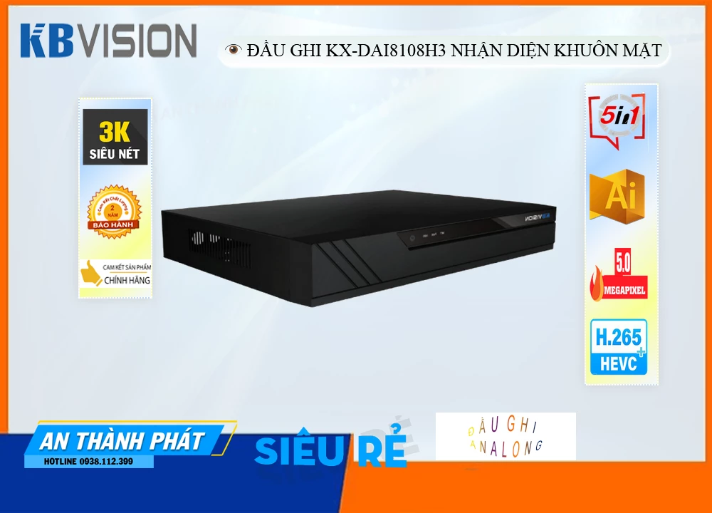 KX-DAi8108H3Thiết Bị Ghi Hình Thiết kế Đẹp KBvision KX-DAi8108H3Thiết Bị Ghi Hình Thiết kế Đẹp KBvision