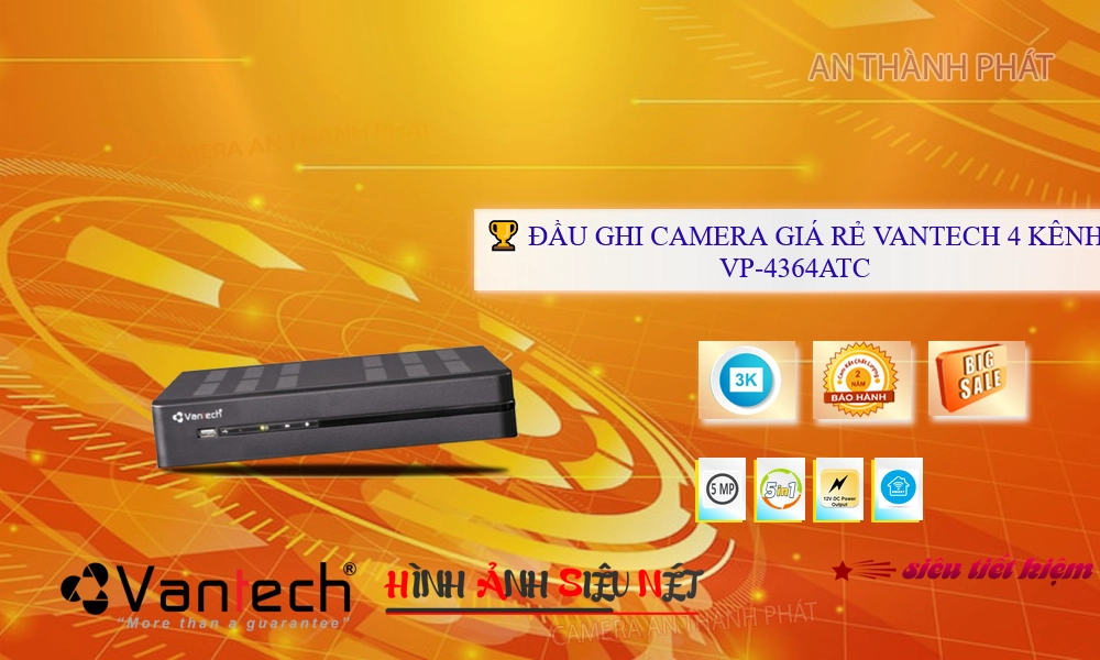 Đầu ghi VanTech VP-4364ATC Mẫu Đẹp